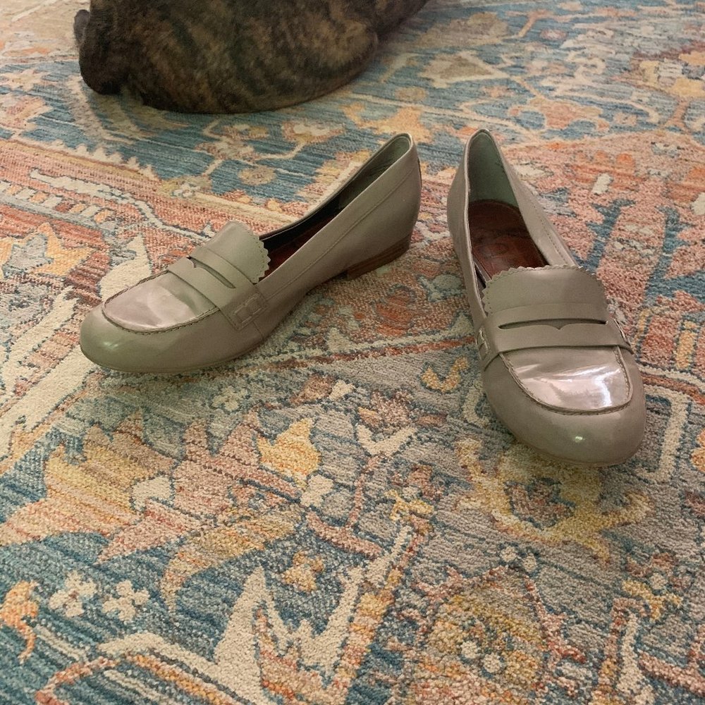 Sam Edelman Taupe Patent Leather Loafers